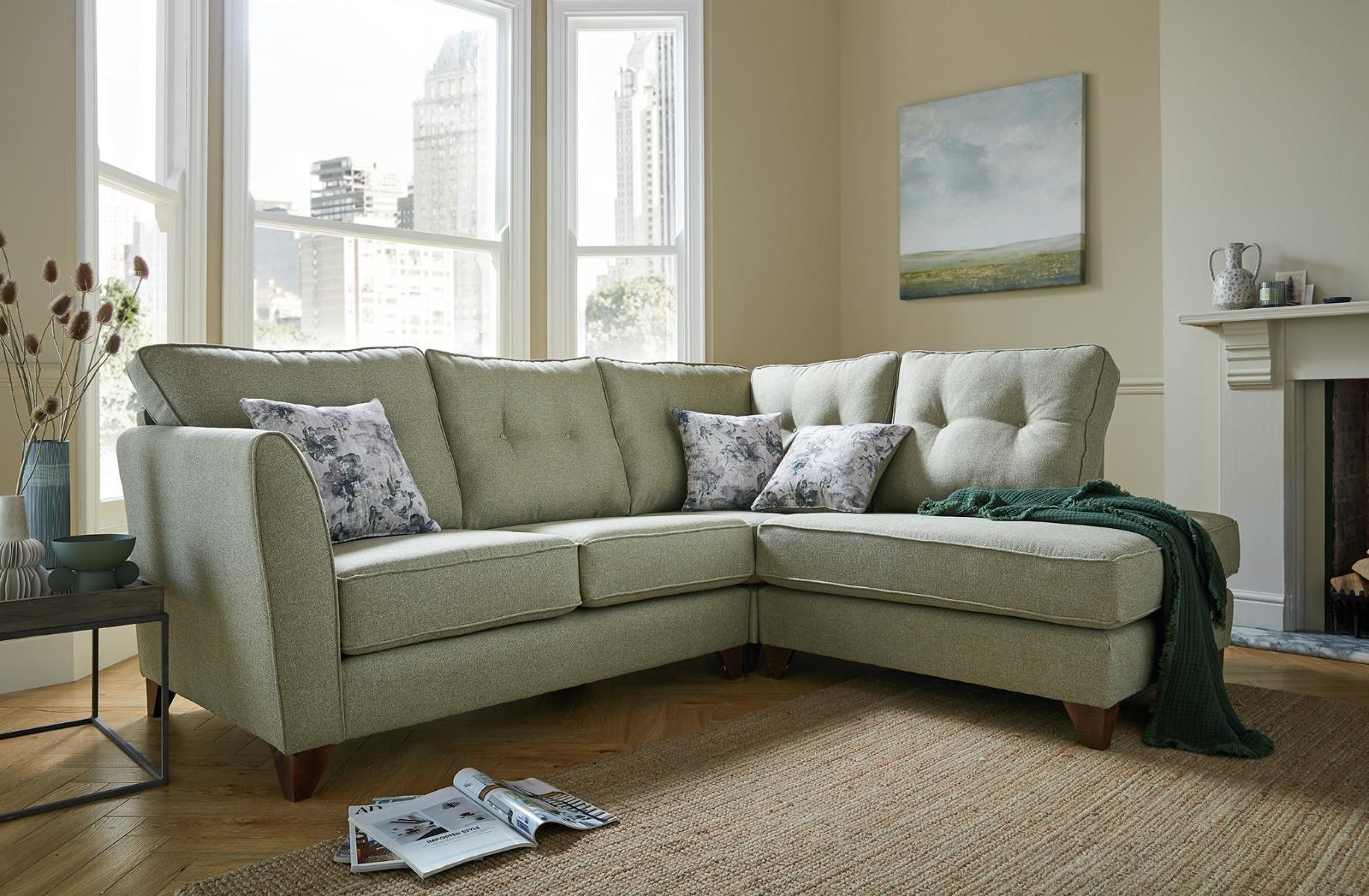 Eclipse 3 Seater Sofa In Reform Ash Grey Fabric With Light Wooden Feet